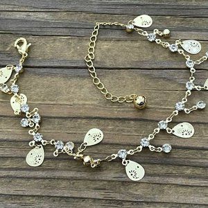 Women Anklet Gold Tone Fashion Jewelry Crystals Accent Fashion Bracelet